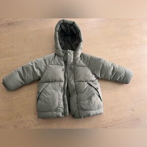 Zara dark green puffer winter coat jacket size 2/3